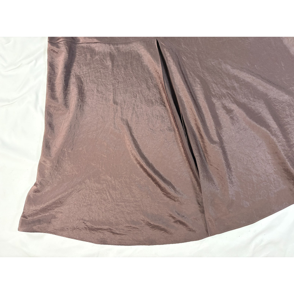 Madewell Brown Slip Dress Size 10 Midi Spaghetti Strap V Neck - Picture 5 of 16